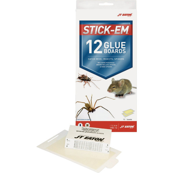 JT Eaton Stick-Em Glue Board (12-Pack) 198-12
