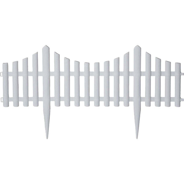 Emsco Group 24 In. W. x 13 In. H. White Plastic Picket Fence 2140