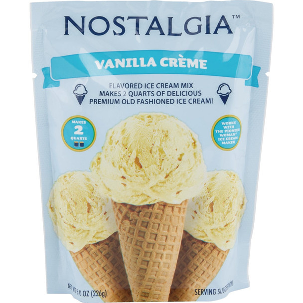 Nostalgia 8 Oz. Vanilla Individual Ice Cream Packet ICMX8VN