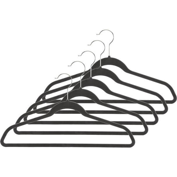 Whitmor Flocked Hangers (5-Pack) 6478-1621-5-BLK