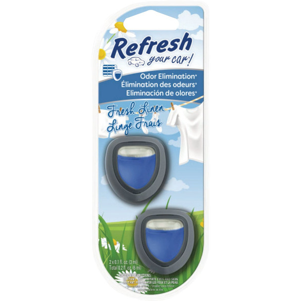 Refresh Your Car Diffuser Air Freshener, Fresh Linen (2-Pack) 09138