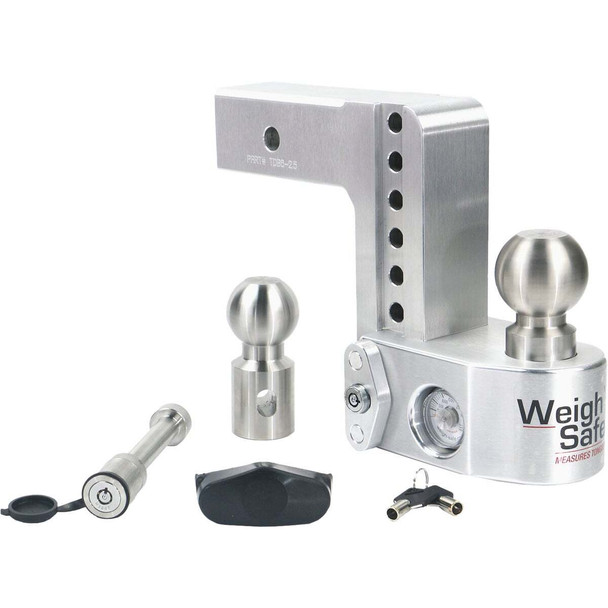 Weigh Safe 6 In. Adjustable Hitch Ball Mount with Built in Weight Scale