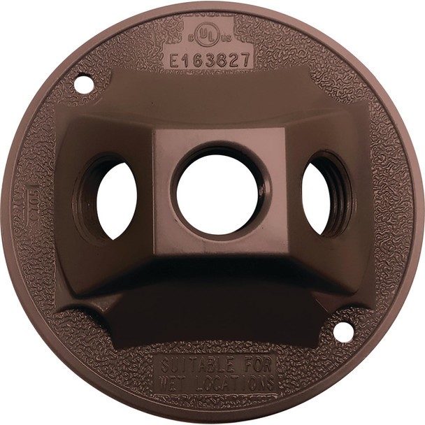 Southwire 3-Hole Round Aluminum Bronze Weatherproof Cover WRC350B-UPC