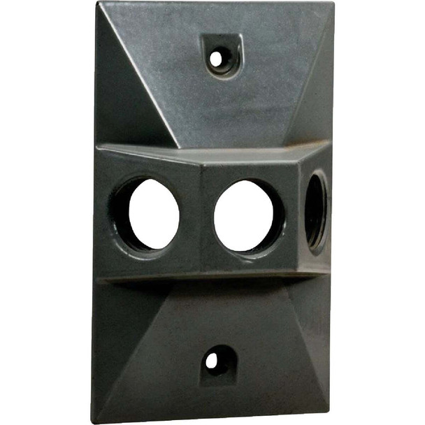 Southwire Single Gang Weatherproof 3-Hole Bronze Rectangular Cover WCR1350B-UPC