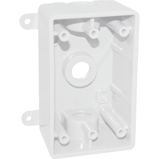 Southwire 1/2-3/4 3hle 1g Wht Box P1GB-37550W-UPC