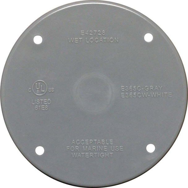 Southwire Gray Round Non-Metallic Round Weatherproof Blank Cover PRBC-UPC