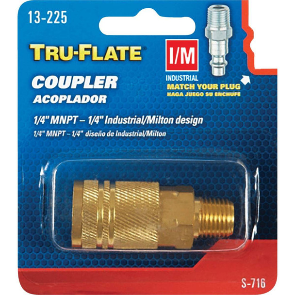 Tru-Flate Industrial/Milton Series Push-to-Connect 1/4 In. MNPT Coupler 13-225