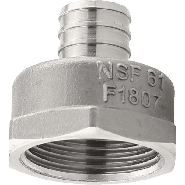 Plumbeez 3/4 In. x 1 In. FPT Stainless Steel PEX Adapter PE-PS-FA0710