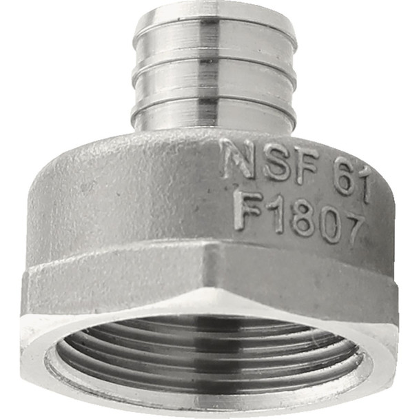 Plumbeez 3/4 In. x 1 In. FPT Stainless Steel PEX Adapter PE-PS-FA0710