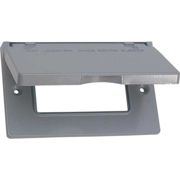 Southwire Single Gang Horizontal Gray Weatherproof GFCI Cover WCH1GFI-UPC