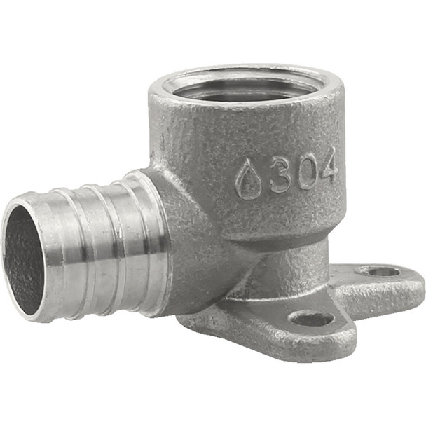 Plumbeeze 3/4 In. PEX x 1/2 In. Stainless Steel Drop Ear Elbow PE-PS-DE0705