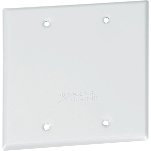 Southwire Double Gang White Weatherproof Blank Cover WC2BW-UPC