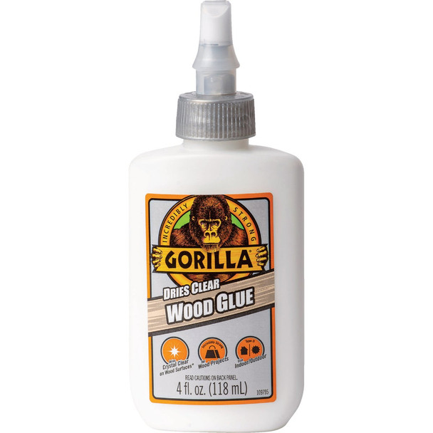 Gorilla 4 Oz. Dries Clear Wood Glue 109788