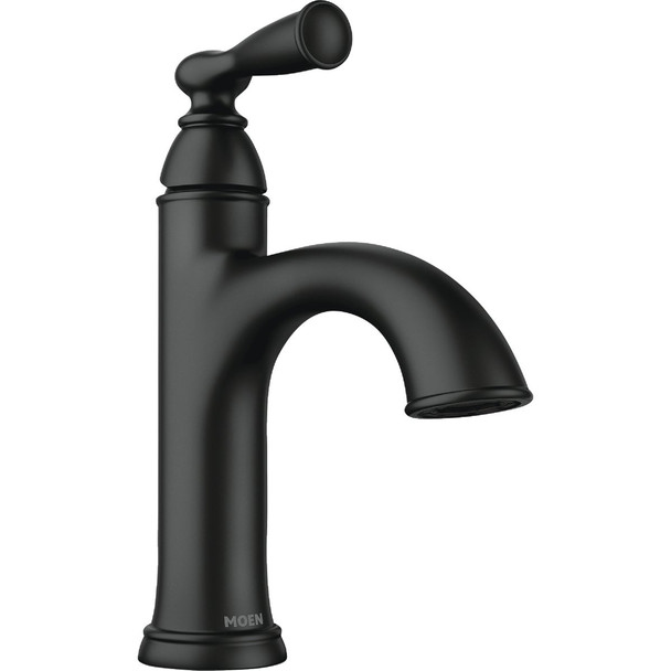 Moen Banbury 1-Handle Lever Centerset Bathroom Faucet, Matte Black 84945BL