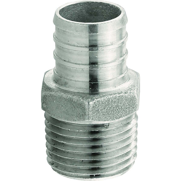 Plumbeez 3/4 In. x 1/2 In. MPT Stainless Steel PEX Adapter PE-PS-MA0705