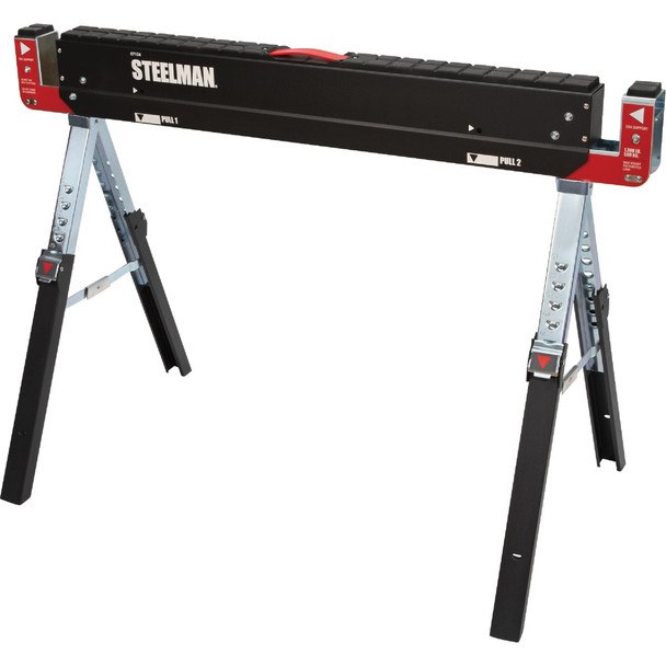 Steelman 42 In. Adjustable Folding Multi-Purpose Sawhorse 67104