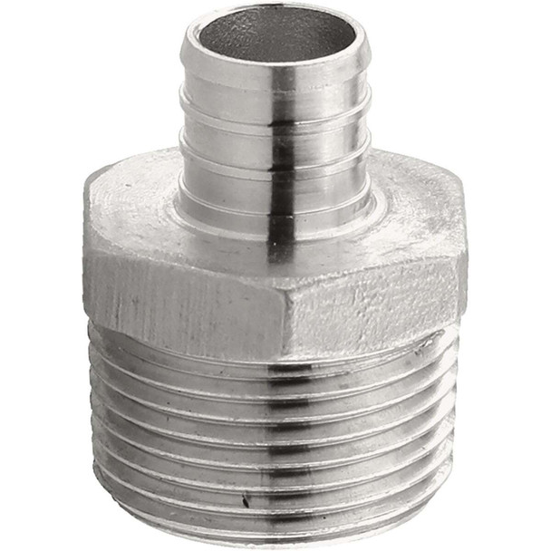 Plumbeez 3/4 In. x 1 In. MPT Stainless Steel PEX Adapter PE-PS-MA0710