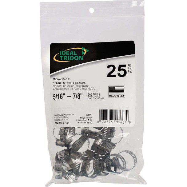Ideal Tridon 25pk.3125-.875 Hoseclamp 6260650