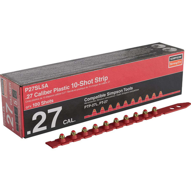 P27SL 0.27-Caliber Plastic, 10-Shot Strip Loads, Red - Imported (100-Qty)