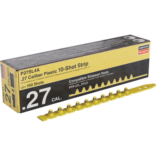 P27SL 0.27-Caliber Plastic, 10-Shot Strip Loads, Yellow - Imported (100-Qty)