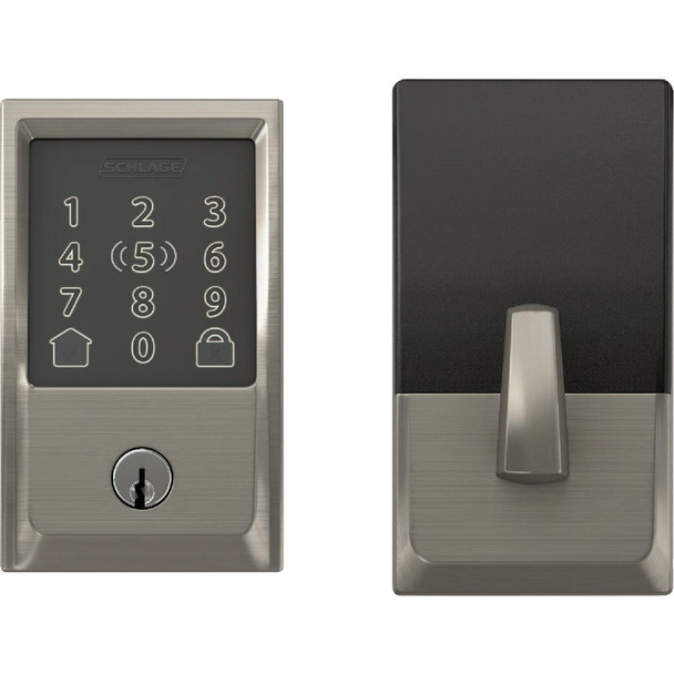 Schlage Encode Plus Century Satin Nickel Smart WiFi Deadbolt BE499WBVCEN619