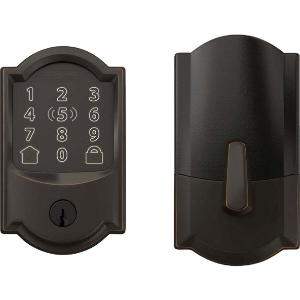 Schlage Encode Plus Camelot Aged Bronze Smart WiFi Deadbolt BE499WBVCAM716
