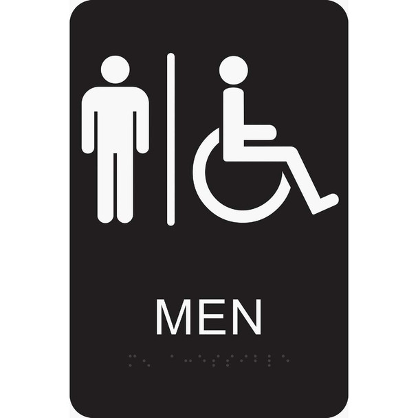Hy-Ko Deco Series Plastic Braille Restroom Sign, Men Handicapped DB-1