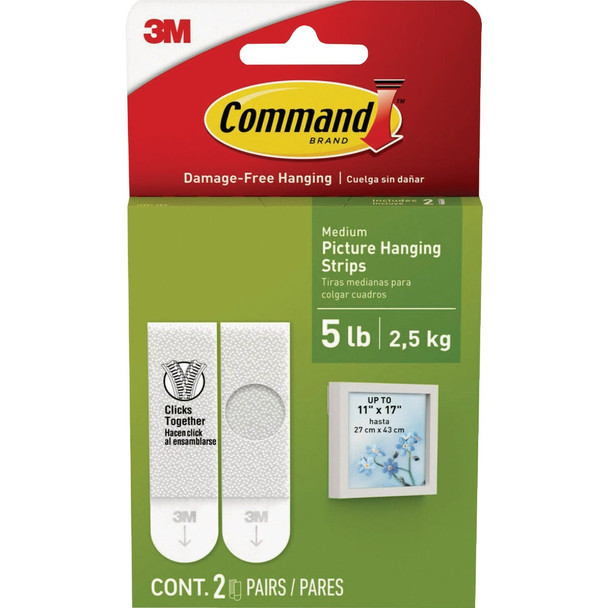 Command White Medium Adhesive Strips, 4 Strips 17201-2ES