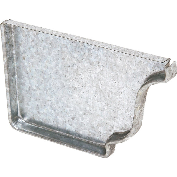 Amerimax 4 In. Galvanized K-Style Right Gutter End Cap 15206