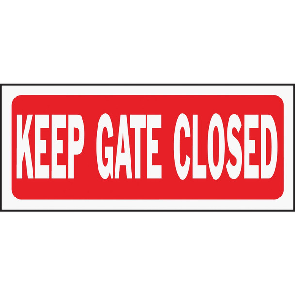 Hy-Ko Plastic Sign, Keep Gate Closed 23008 Pack of 5