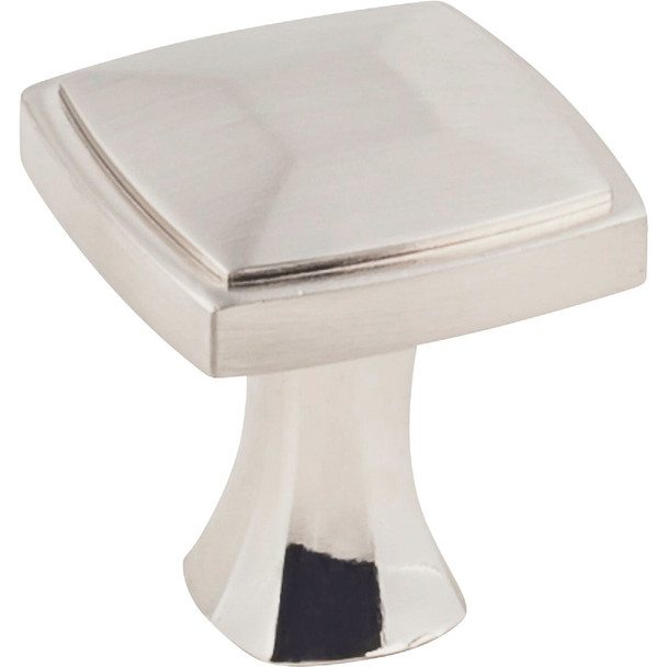 KasaWare 1-1/16 In. Diameter Satin Nickel Plain Square Knob (4-Pack) K121SN-4