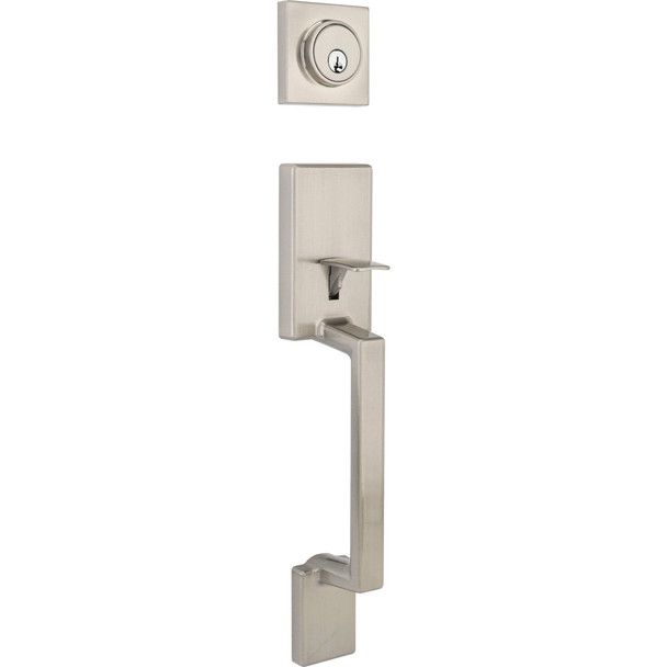 Steel Pro Brushed Nickle Modern Handleset with Square Lever HAPX2S11L