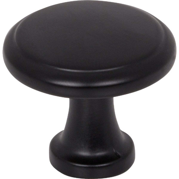 KasaWare 1-3/16 In. Diameter Matte Black Flat Round Knob (4-Pack) K997MB-4
