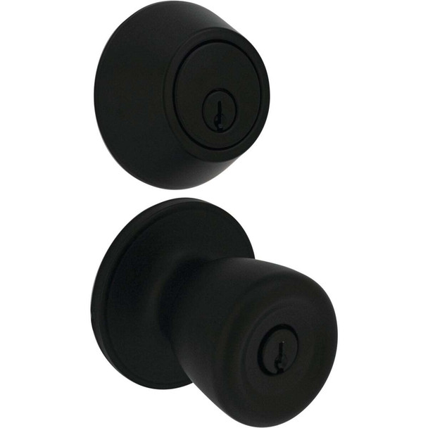 Steel Pro Matte Black Tulip Deadbolt & Door Knob Entry Combo (2-Pack) BRX9B91BD