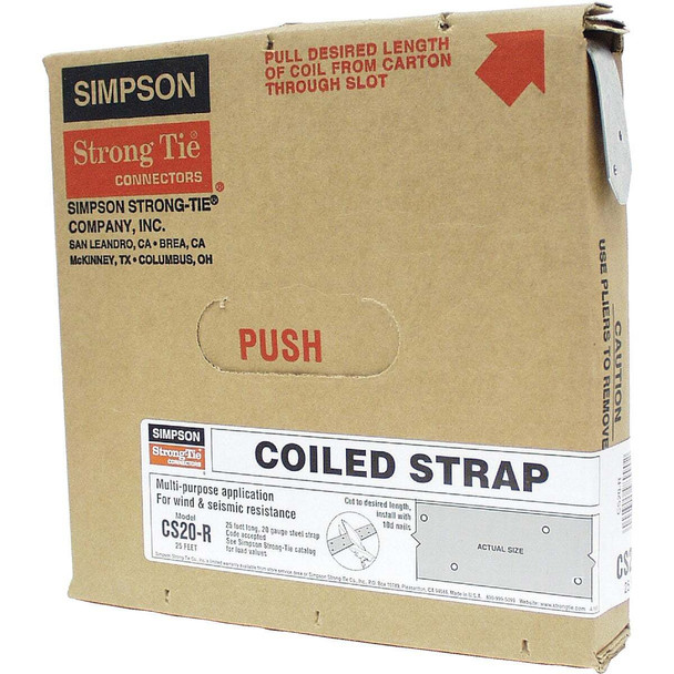 Simpson Strong-Tie 1-1/4 In. x 25 Ft. 20 ga Galvanized Steel Coiled Strapping