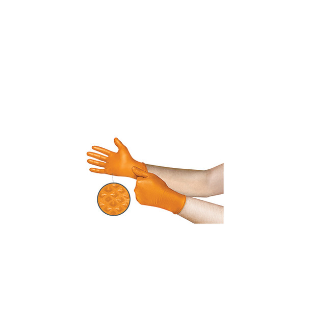 9.45" HI Viz Orange, Nitrile, Disposable Glove, Sz S (6.5-7.0) 93256070