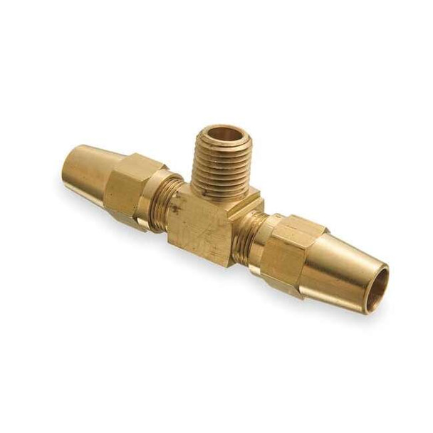 Weatherhead Tee,Brass,Comp3/8",Comp3/8",MNPT3/8" 1372X6X6X6
