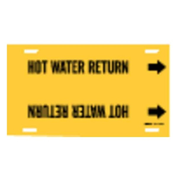 Brady Pipe Marker,Hot Water Return,6to7-7/8 In 4081-F