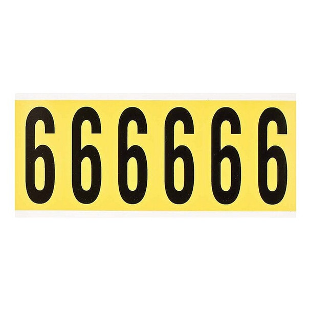 Brady NumberLabel,Vinyl,3-1/2inH,1-1/2inW 3450-6
