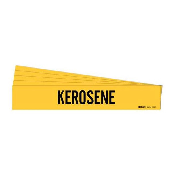 Brady Pipe Marker, Adhesive, Black, Kerosene, PK5, 7169-1-PK 7169-1-PK