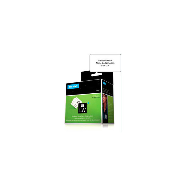 DYMO LW Name Badge Labels 2 1/4"" x 4"" Black on White