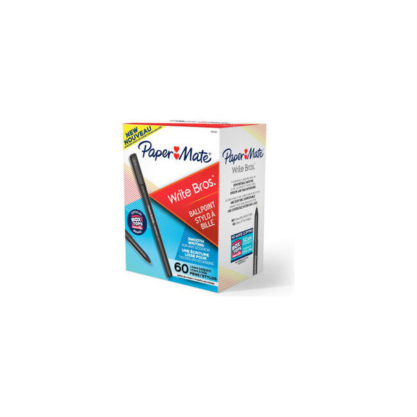 Paper Mate Ballpoint Stick Pen Black Ink Medium 60 per Pack