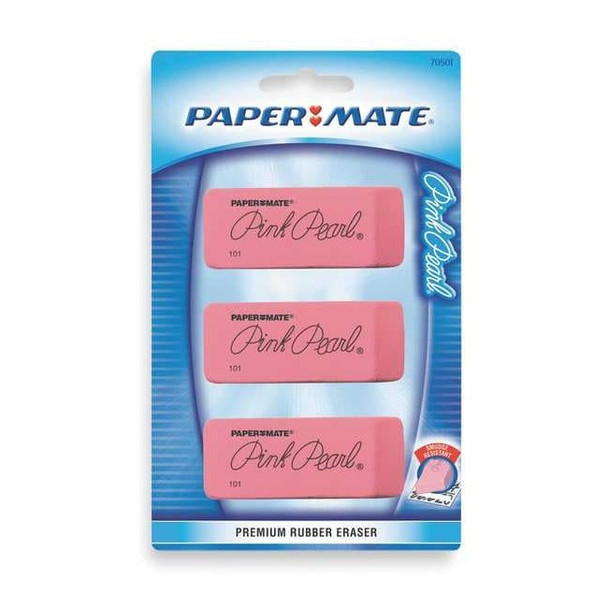 Sanford Block Eraser,Pink,Rubber,PK3 70501