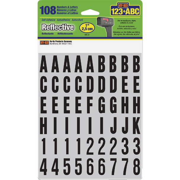 Hy-Ko 1 In. Reflective Numbers & Letter MM-21