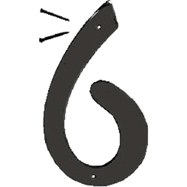Hy-Ko 4 In. Satin Black Number 6 BK-40/6
