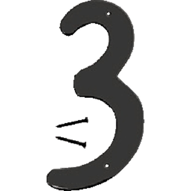 Hy-Ko 4 In. Satin Black Number 3 BK-40/3