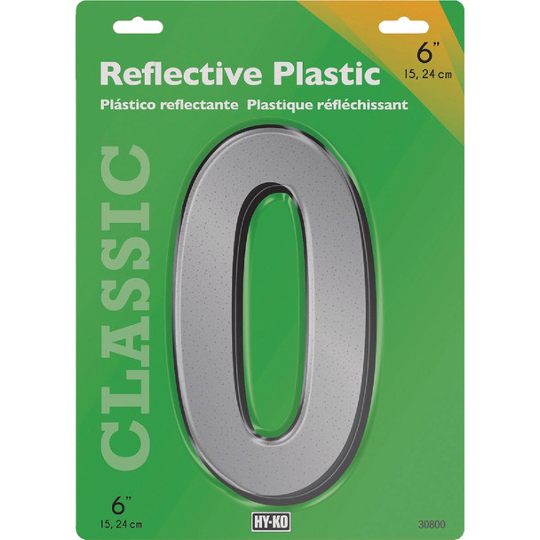 Hy-Ko 6 In. Reflective Plastic Number 0 30810 Hy-Ko 6 In. Reflective Plastic Number 0 30810