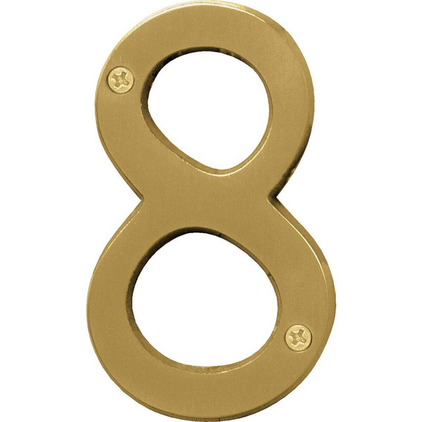Hy-Ko 4 In. Brushed Brass Number 8 BR-43BB/8