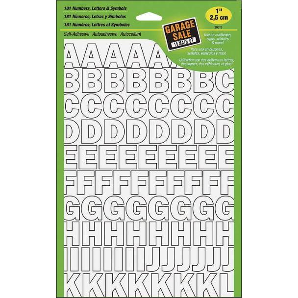 Hy-Ko 1 In. Vinyl Numbers, Letters & Symbols 30013