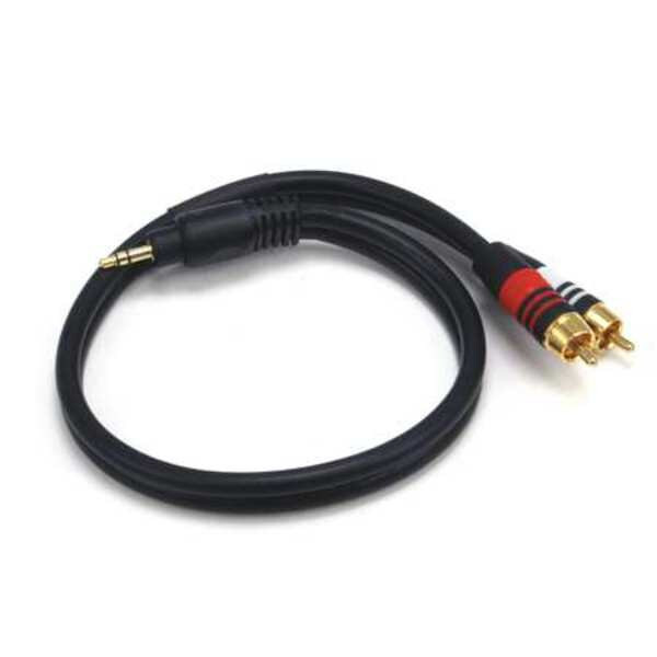 Monoprice A/V Cable, 3.5mm(M)/2 RCA(M),1.5ft 5596